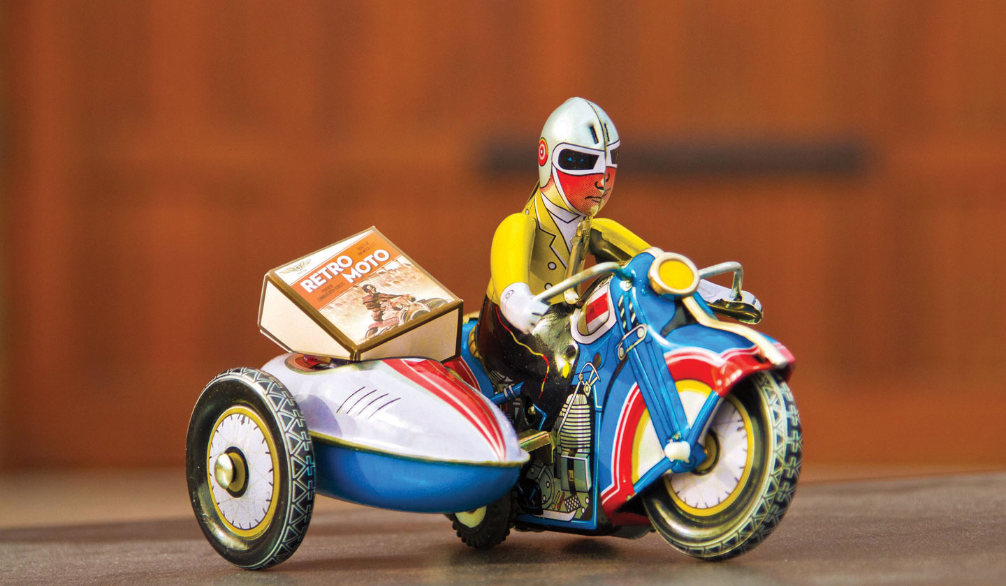 Webster Retro Moto tin toy